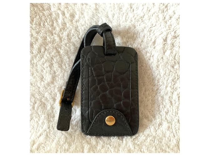 Yves Saint Laurent Etichetta da viaggio in pelle nera YSL Nero - vista 2