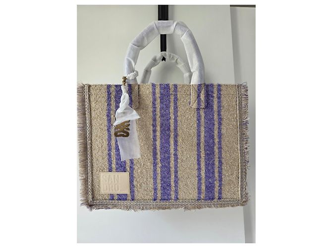 Beige Blau Lila Tweed Canvas Tote Bag Sandro
Großes Modell - Ansicht 4