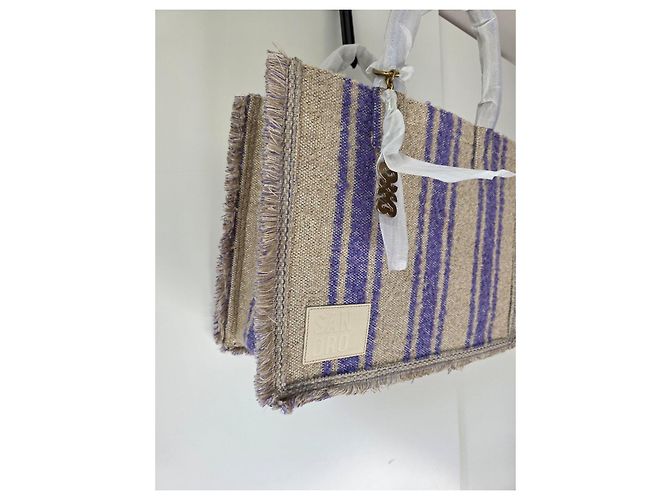 Beige Blau Lila Tweed Canvas Tote Bag Sandro
Großes Modell - Ansicht 6