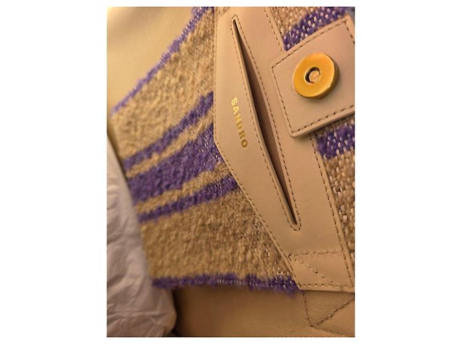 Beige Blau Lila Tweed Canvas Tote Bag Sandro
Großes Modell - Ansicht 7
