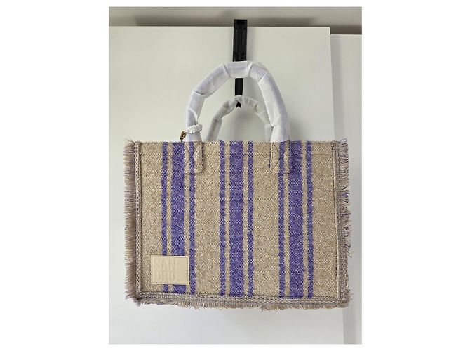 Beige Blau Lila Tweed Canvas Tote Bag Sandro
Großes Modell - Ansicht 9
