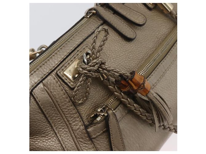 Borsa a mano GUCCI in pelle 2 vie tono oro 282300 Auth ka2918 - vista 10
