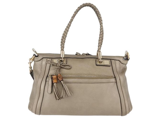Borsa a mano GUCCI in pelle 2 vie tono oro 282300 Auth ka2918 - vista 13