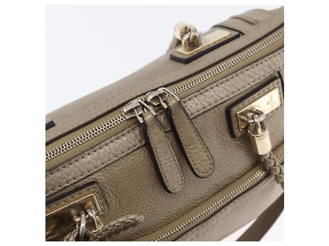 Borsa a mano GUCCI in pelle 2 vie tono oro 282300 Auth ka2918 - vista 19