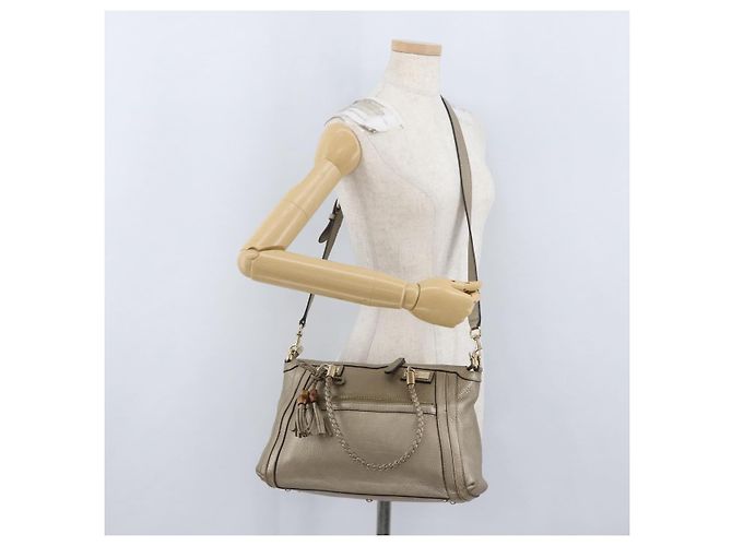 Borsa a mano GUCCI in pelle 2 vie tono oro 282300 Auth ka2918 - vista 26