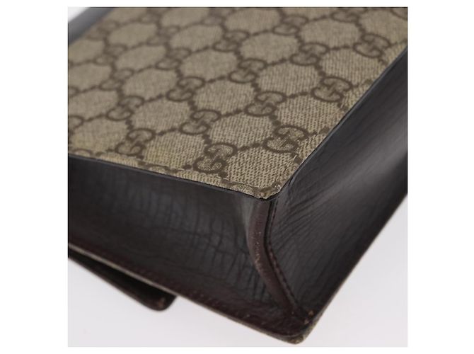 GUCCI GG Supreme Clutch Bag PVC Beige Argento 131213 Auth 173825 - vista 15