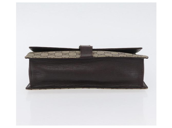 GUCCI GG Supreme Clutch Bag PVC Beige Argento 131213 Auth 173825 - vista 5