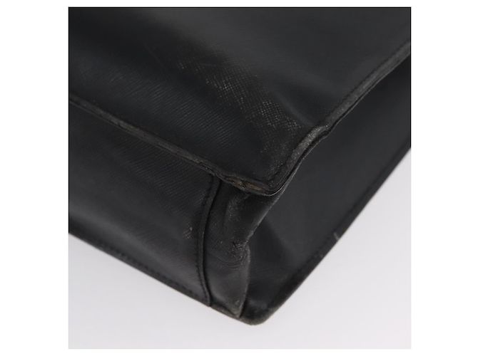 Saffiano Borsa da lavoro PRADA in pelle Safiano Nera Argento Auth ka3042 Nero - vista 14