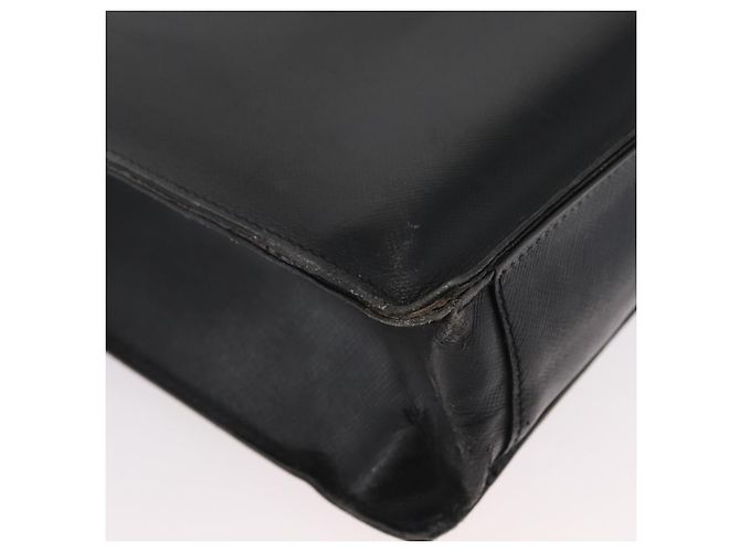 Saffiano Borsa da lavoro PRADA in pelle Safiano Nera Argento Auth ka3042 Nero - vista 15