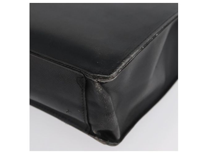 Saffiano Borsa da lavoro PRADA in pelle Safiano Nera Argento Auth ka3042 Nero - vista 16