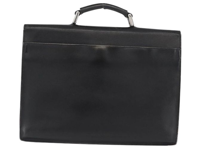 Saffiano Borsa da lavoro PRADA in pelle Safiano Nera Argento Auth ka3042 Nero - vista 2