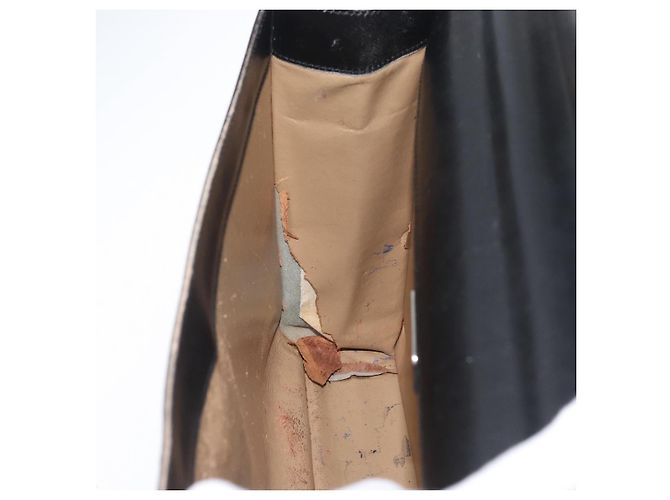 Saffiano Borsa da lavoro PRADA in pelle Safiano Nera Argento Auth ka3042 Nero - vista 20