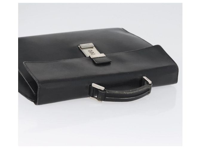 Saffiano Borsa da lavoro PRADA in pelle Safiano Nera Argento Auth ka3042 Nero - vista 6