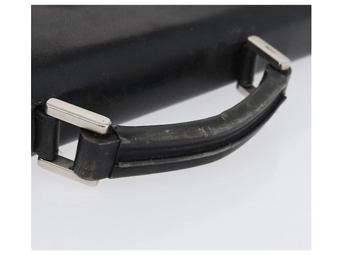Saffiano Borsa da lavoro PRADA in pelle Safiano Nera Argento Auth ka3042 Nero - vista 7