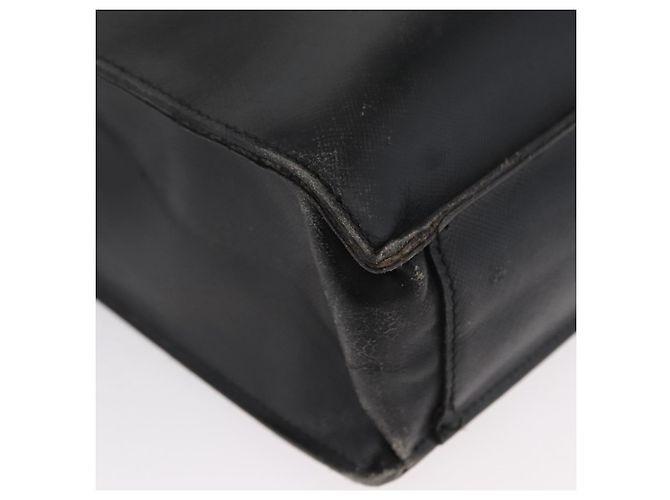 Saffiano Borsa da lavoro PRADA in pelle Safiano Nera Argento Auth ka3042 Nero - vista 9