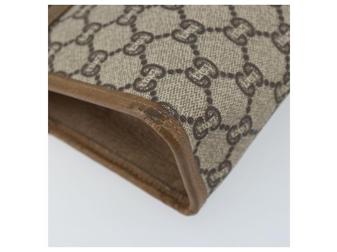GUCCI GG Plus Supreme Clutch Bag PVC Beige Oro Auth 173932 D'oro - vista 14