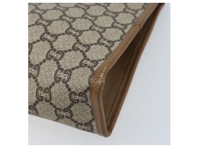 GUCCI GG Plus Supreme Clutch Bag PVC Beige Oro Auth 173932 D'oro - vista 15