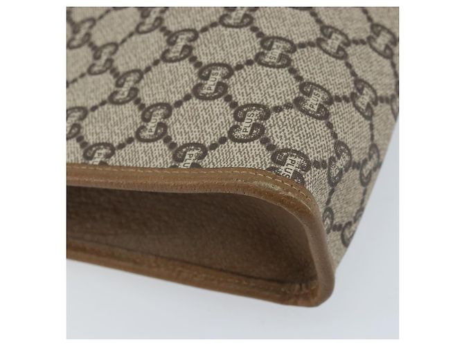 GUCCI GG Plus Supreme Clutch Bag PVC Beige Oro Auth 173932 D'oro - vista 16