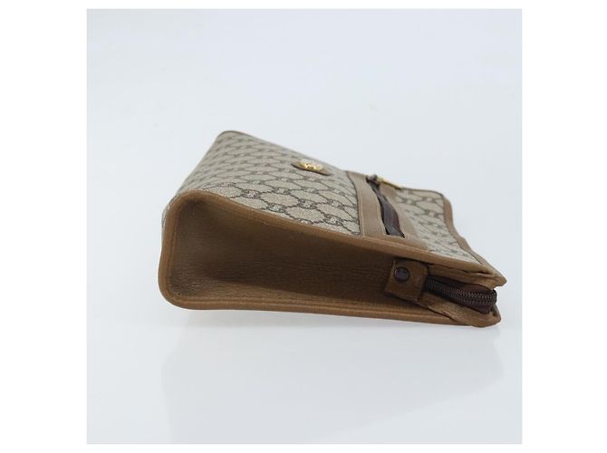 GUCCI GG Plus Supreme Clutch Bag PVC Beige Oro Auth 173932 D'oro - vista 3