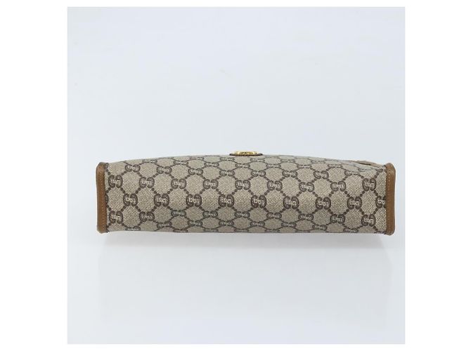 GUCCI GG Plus Supreme Clutch Bag PVC Beige Oro Auth 173932 D'oro - vista 6
