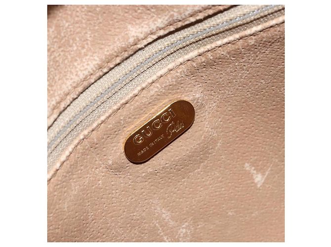 GUCCI GG Plus Supreme Clutch Bag PVC Beige Oro Auth 173932 D'oro - vista 9