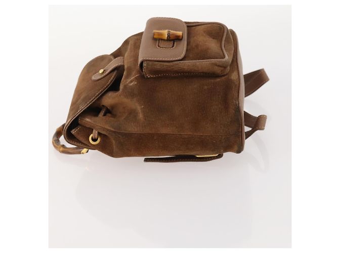 Bamboo Zaino in Bambù GUCCI Camoscio Marrone Oro 003 2852 0030 0 Auth 172054 D'oro - vista 4