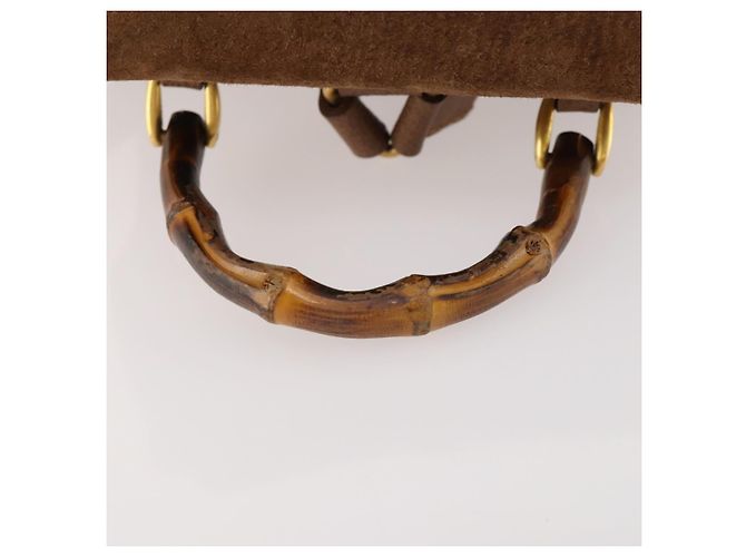 Bamboo Zaino in Bambù GUCCI Camoscio Marrone Oro 003 2852 0030 0 Auth 172054 D'oro - vista 7