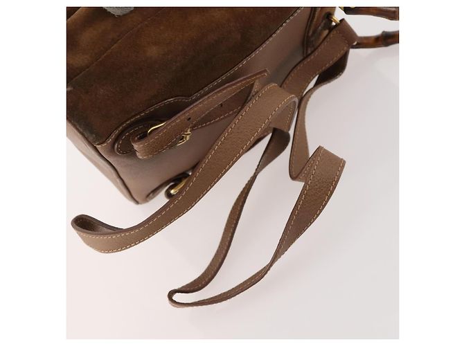 Bamboo Zaino in Bambù GUCCI Camoscio Marrone Oro 003 2852 0030 0 Auth 172054 D'oro - vista 8