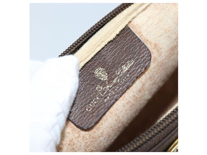 Gucci Borsa a Spalla GG Supreme PVC Beige Oro 97 02 068 Auth ka2990 D'oro - vista 10