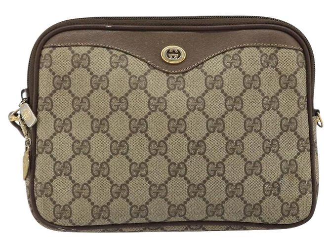Gucci Borsa a Spalla GG Supreme PVC Beige Oro 97 02 068 Auth ka2990 D'oro - vista 13