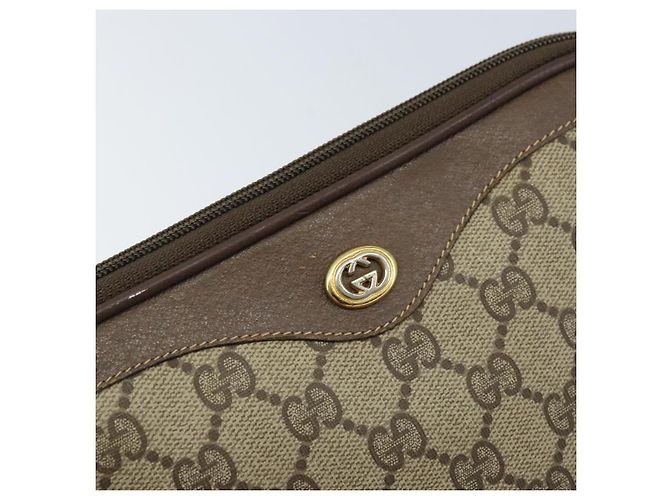 Gucci Borsa a Spalla GG Supreme PVC Beige Oro 97 02 068 Auth ka2990 D'oro - vista 18