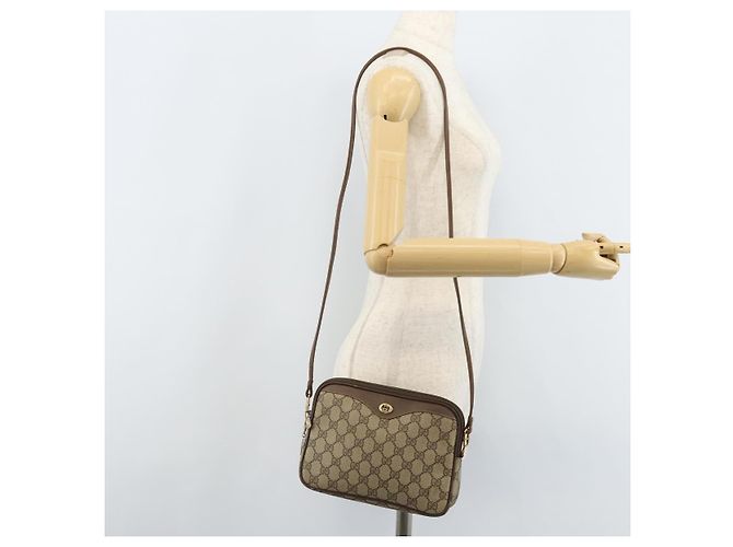 Gucci Borsa a Spalla GG Supreme PVC Beige Oro 97 02 068 Auth ka2990 D'oro - vista 21