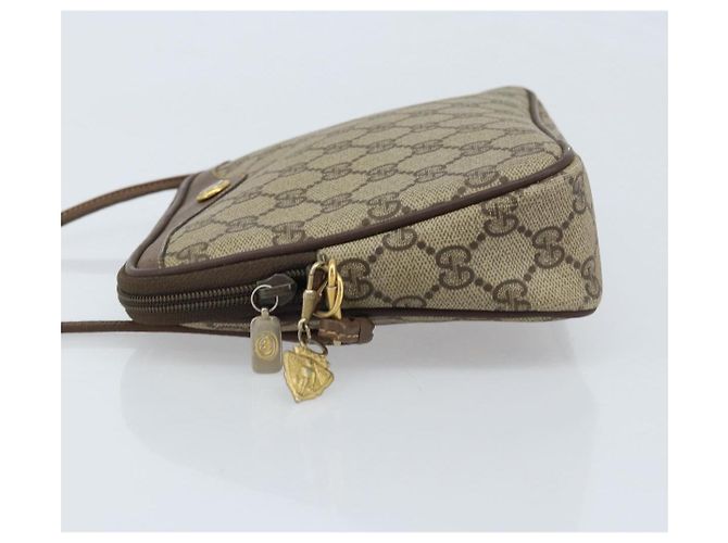 Gucci Borsa a Spalla GG Supreme PVC Beige Oro 97 02 068 Auth ka2990 D'oro - vista 4