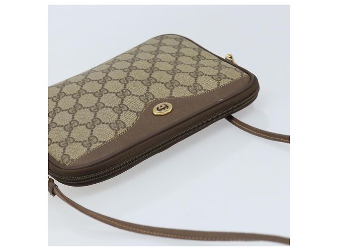 Gucci Borsa a Spalla GG Supreme PVC Beige Oro 97 02 068 Auth ka2990 D'oro - vista 6