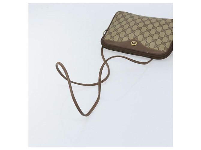 Gucci Borsa a Spalla GG Supreme PVC Beige Oro 97 02 068 Auth ka2990 D'oro - vista 7