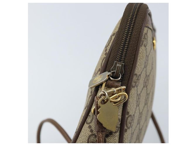 Gucci Borsa a Spalla GG Supreme PVC Beige Oro 97 02 068 Auth ka2990 D'oro - vista 9