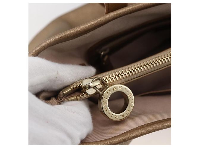 Bulgari Borsa Tote BVLGARI in pelle dorata Auth hk3527 - vista 10
