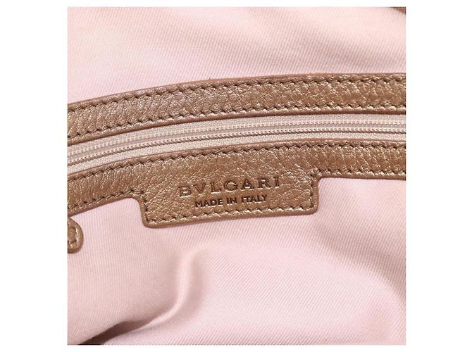 Bulgari Borsa Tote BVLGARI in pelle dorata Auth hk3527 - vista 17