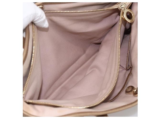 Bulgari Borsa Tote BVLGARI in pelle dorata Auth hk3527 - vista 22