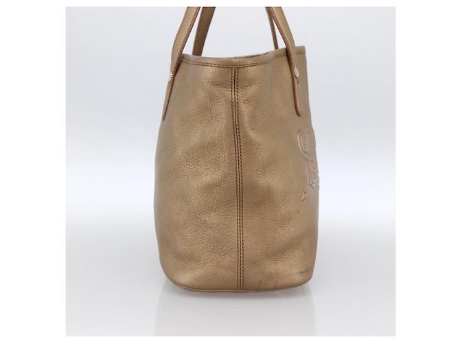 Bulgari Borsa Tote BVLGARI in pelle dorata Auth hk3527 - vista 3