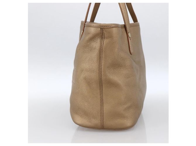 Bulgari Borsa Tote BVLGARI in pelle dorata Auth hk3527 - vista 4