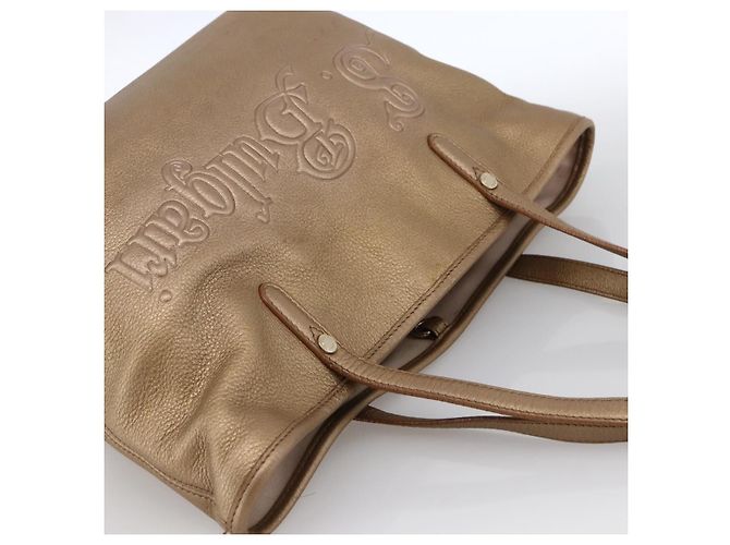Bulgari Borsa Tote BVLGARI in pelle dorata Auth hk3527 - vista 6