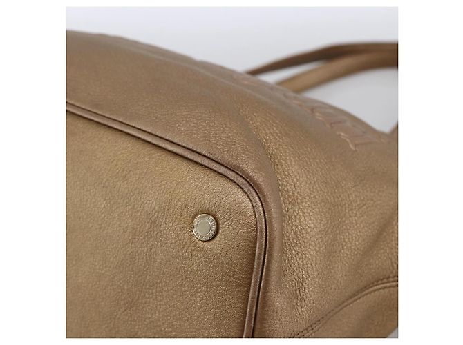 Bulgari Borsa Tote BVLGARI in pelle dorata Auth hk3527 - vista 9