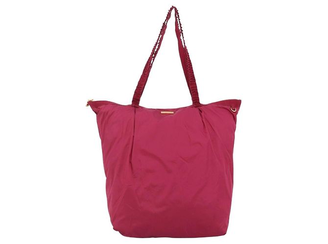 Borsa Tote Miu Miu in Nylon Rosa Oro Auth hk3540 D'oro - vista 13