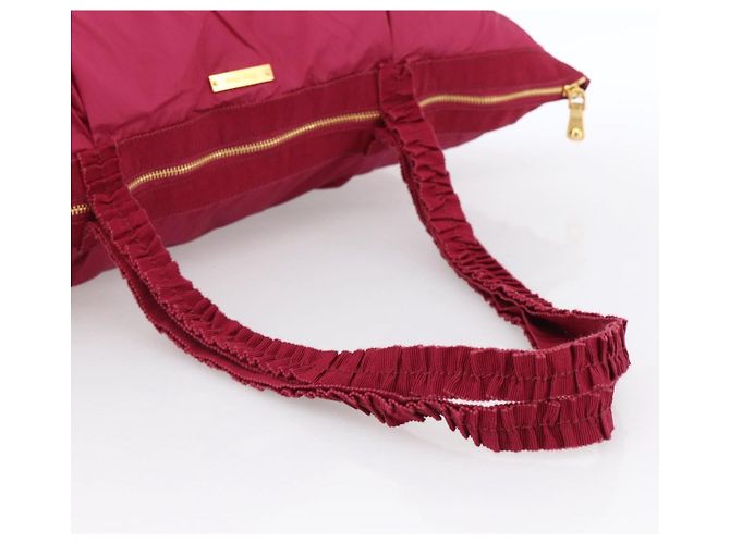 Borsa Tote Miu Miu in Nylon Rosa Oro Auth hk3540 D'oro - vista 7