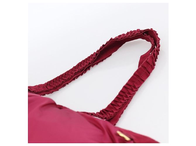 Borsa Tote Miu Miu in Nylon Rosa Oro Auth hk3540 D'oro - vista 8