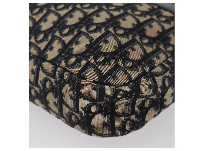 Borsa a Spalla in Tela Trotter Christian Dior Blu Navy Oro Auth 166990 D'oro - vista 15