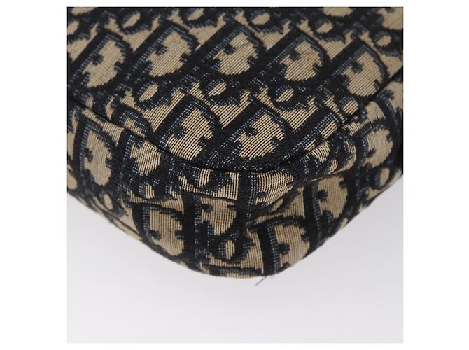 Borsa a Spalla in Tela Trotter Christian Dior Blu Navy Oro Auth 166990 D'oro - vista 17