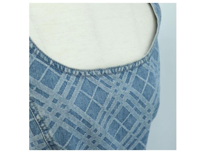 BURBERRY Nova Check Traje de Baño Denim Azul Auth LNZ046V - vista 6