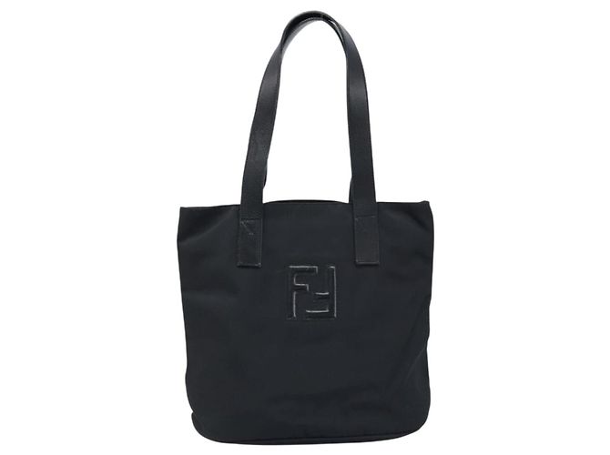 FENDI Tote Bag Nylon Schwarz Silber Auth 173802 - Ansicht 13